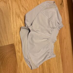 Women's Light Gray Athletic Running Shorts with Elastic Waist